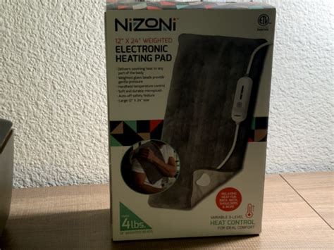 Nizoni heating pad - Aug 17, 2023 · Nizoni Weighted Electronic Heating Pad 12" x 24" - 4 lbs - Gray New Open Box. $29.99. 